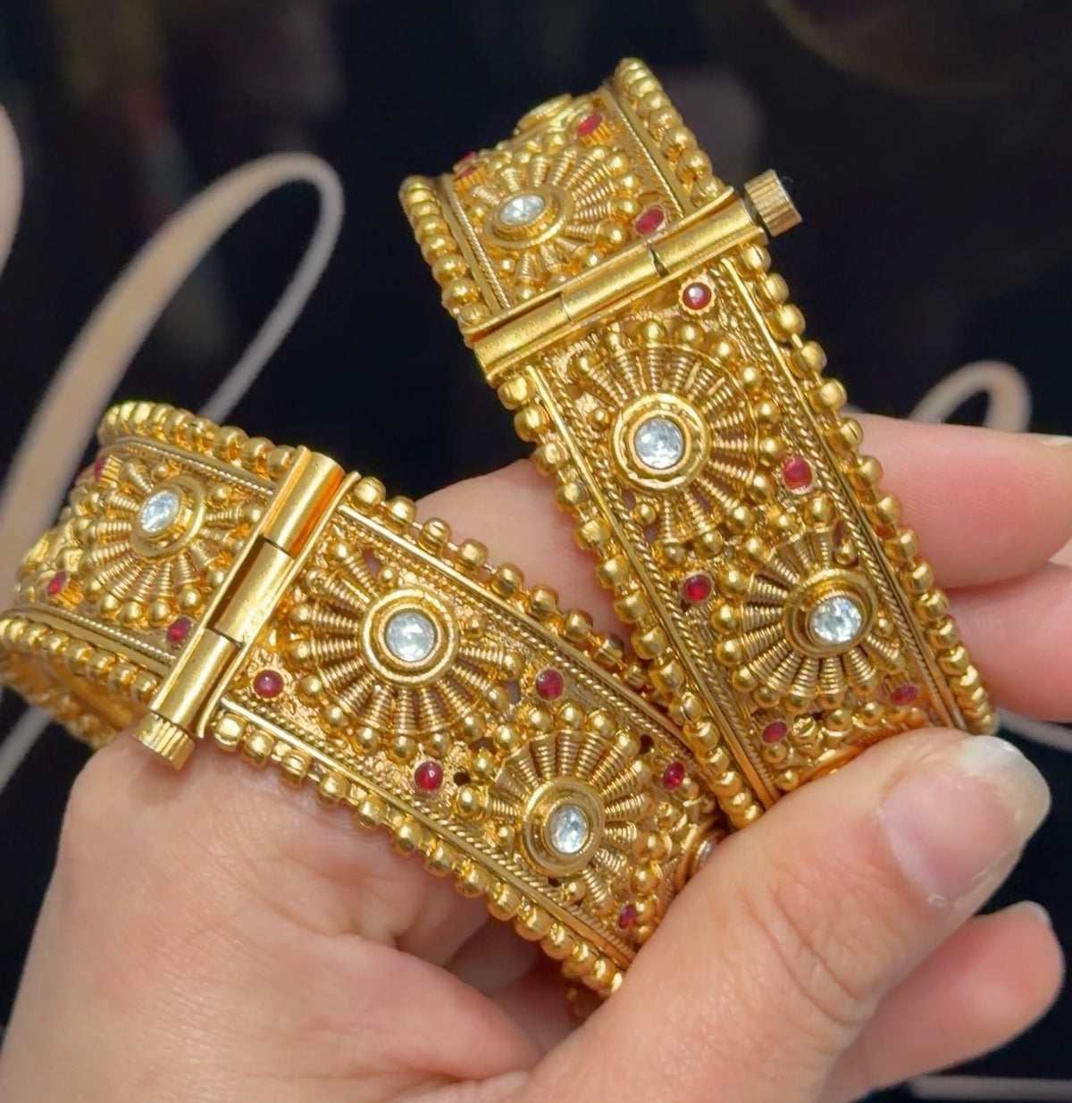 Ashna Premium Gold Plated Openable Bangle Set