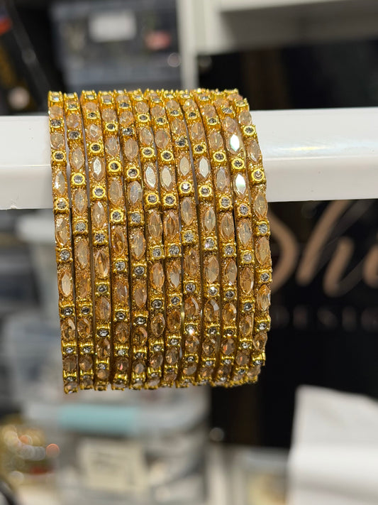 Laila Golden Glass Bangles