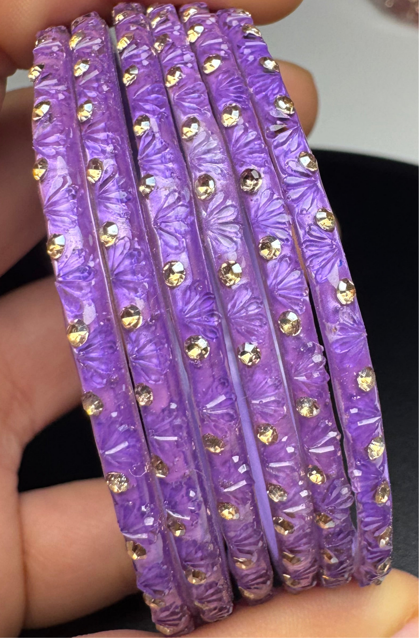 Purple Glass Bangle Set