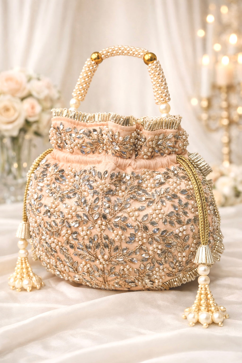 Peach Colored Potli Bag