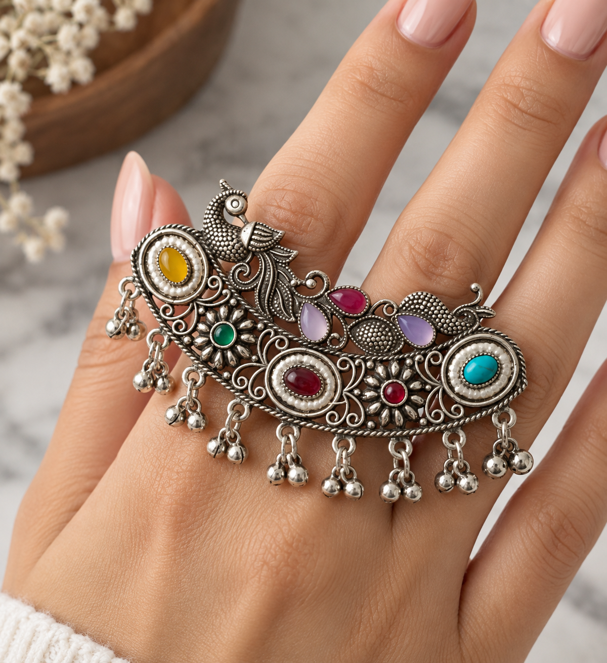Oxidized Adjustable Ring