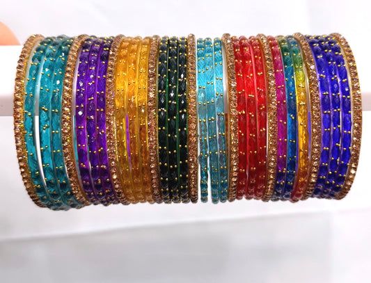 Satrangi Glass Bangle Set