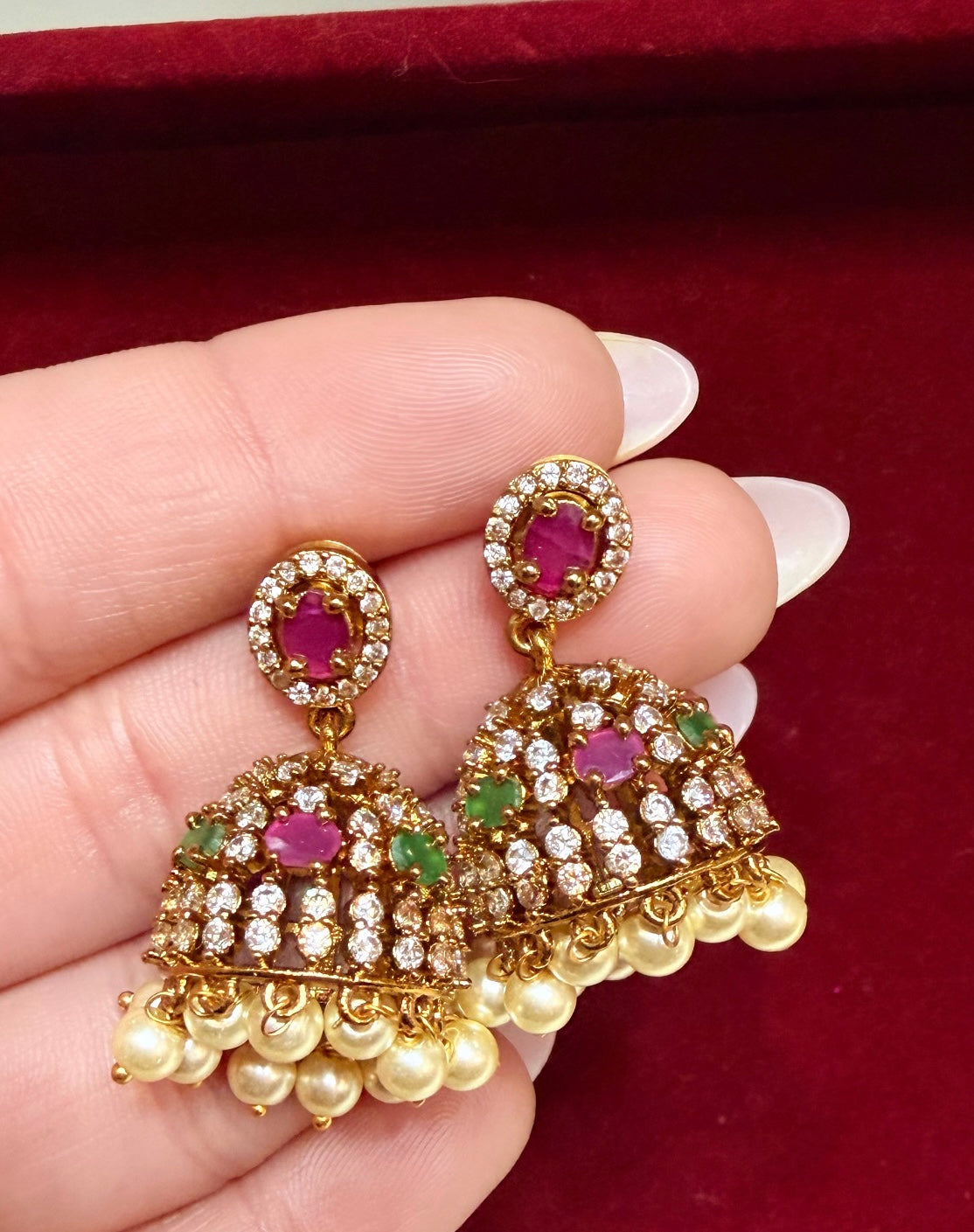 Navratan Style Jhumkis