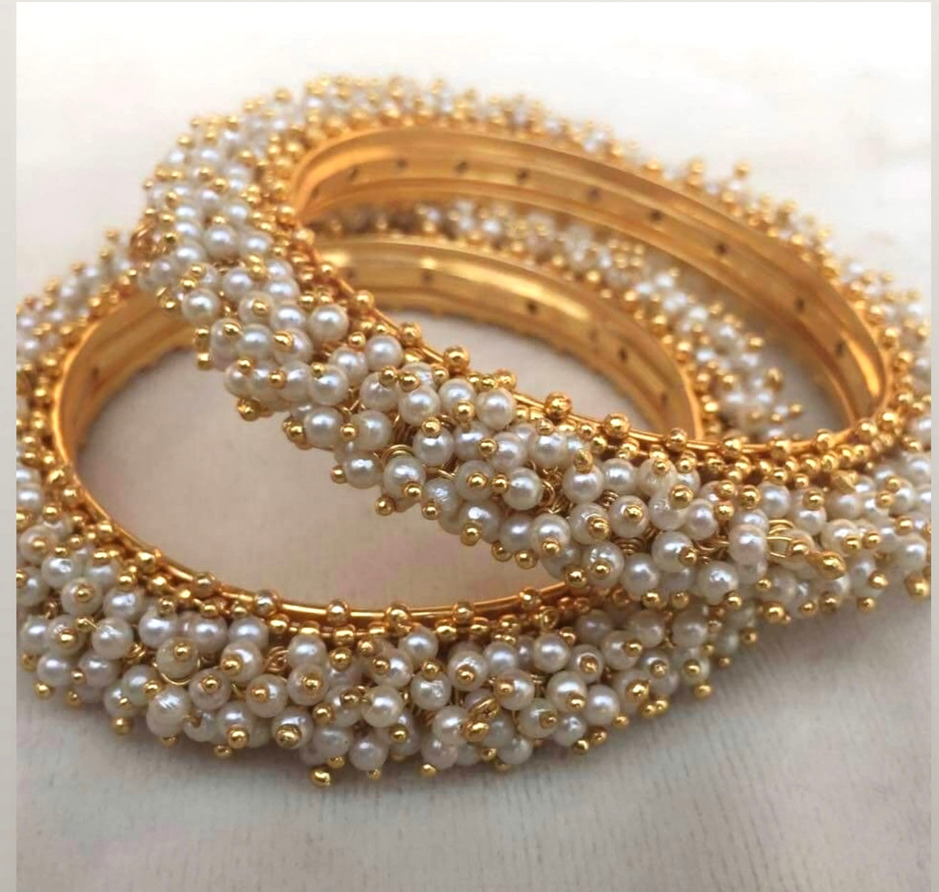 Pearl Bangle Set of Two