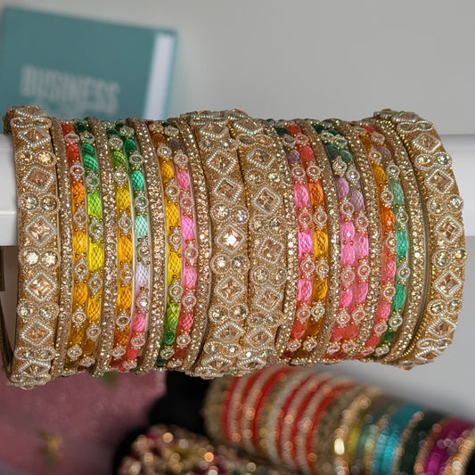 Aishawarya Glass Bangle Set- For Both Hands