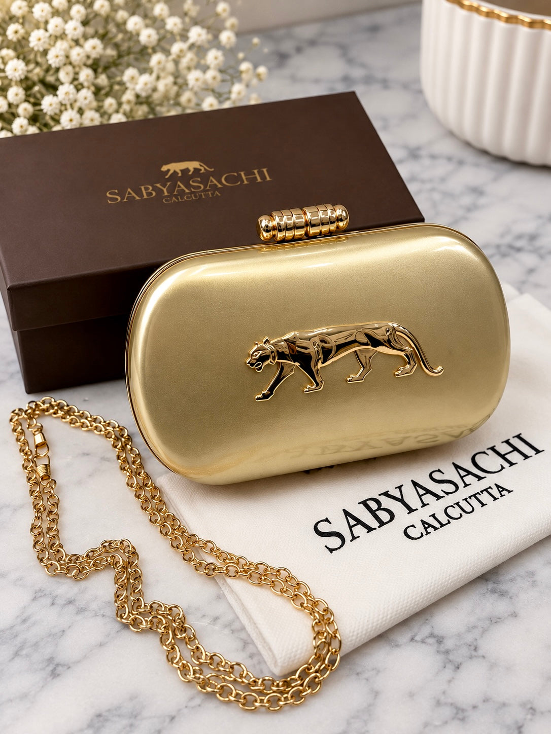 Sabya Inspired Metallic Clutch