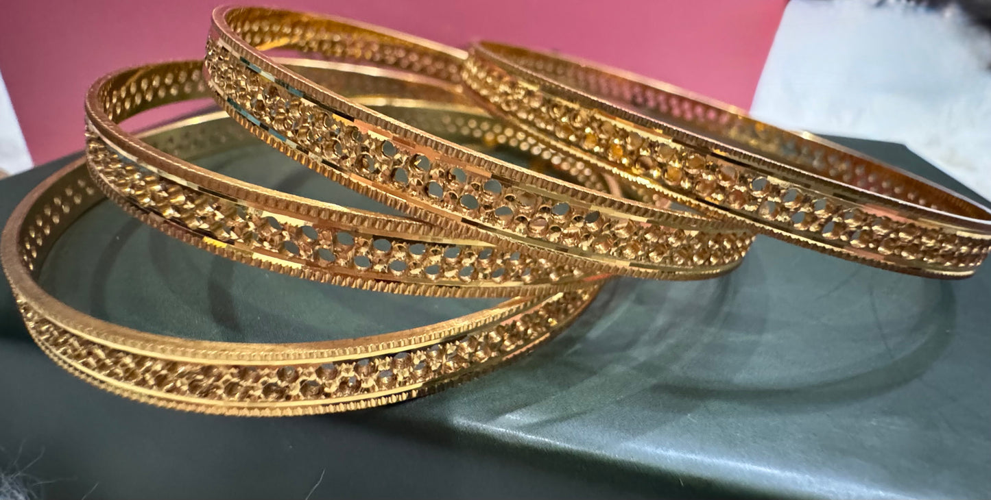 Gold Plated Bangle Set of 4