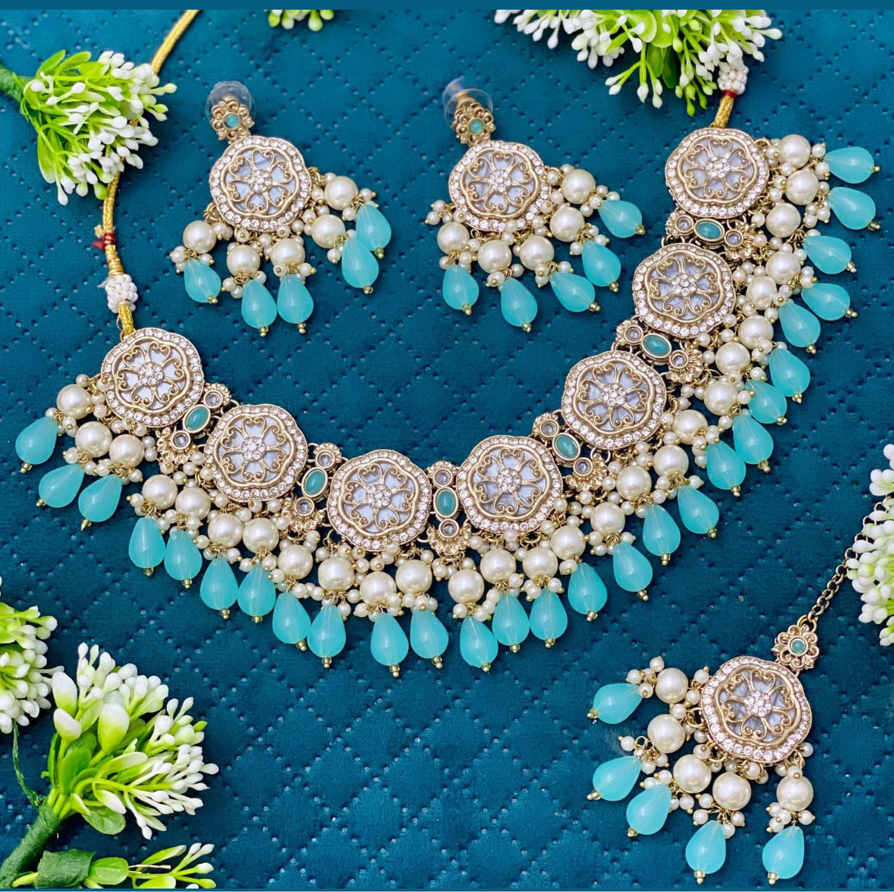 Sky Blue Necklace Set