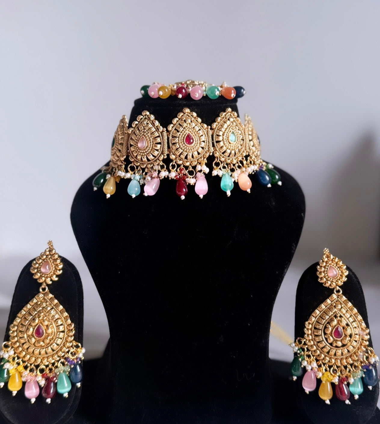 Multi Color Rani Style Choker Set