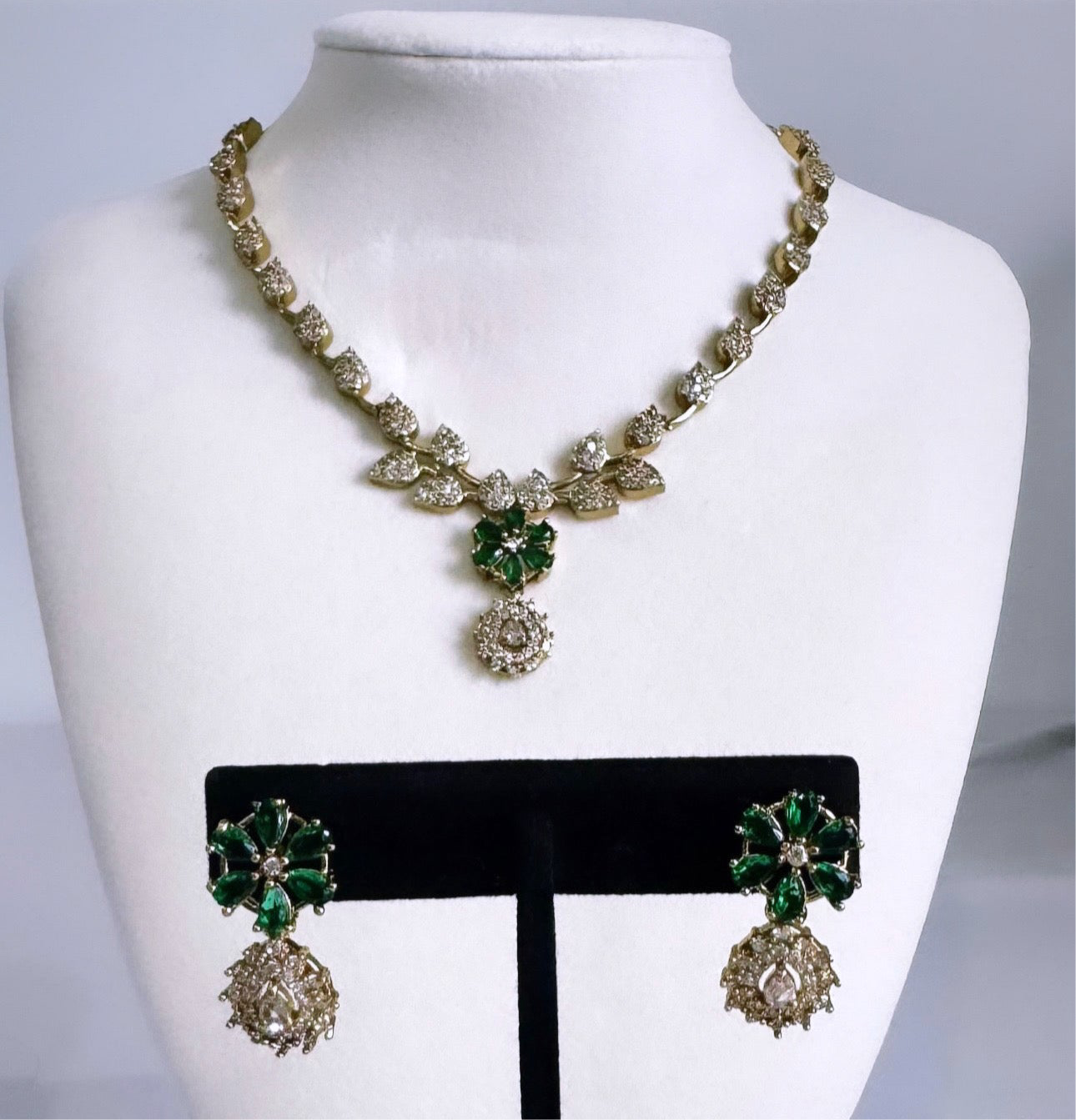 Sleek Necklace Set-Dark Green