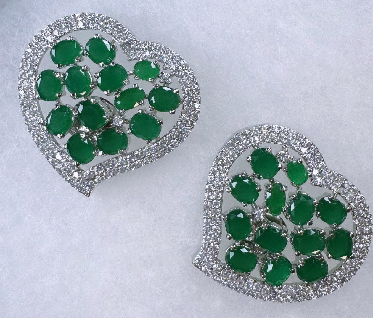 Heart Shaped Green Colored Stud Tops