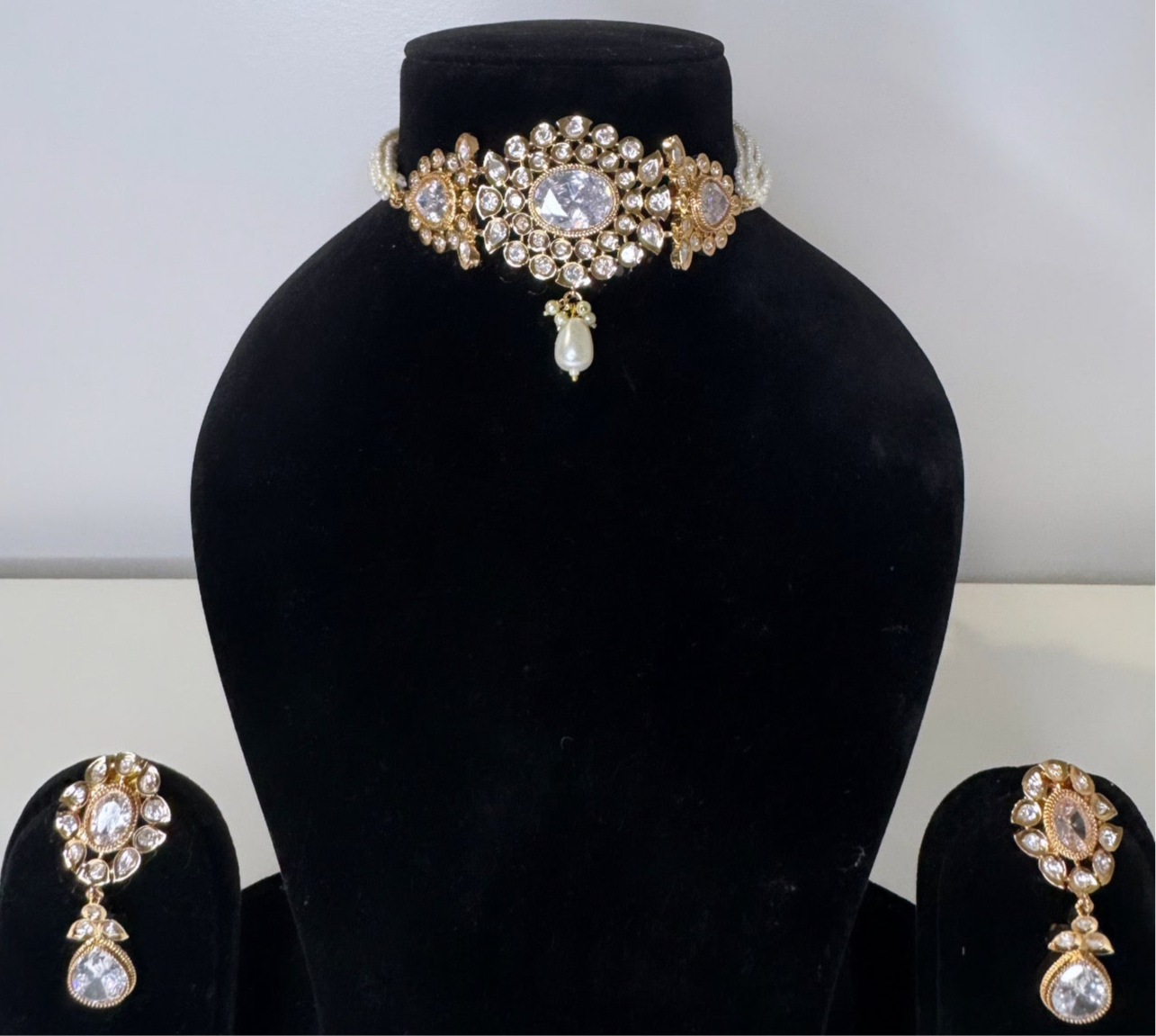 Crystal Choker Necklace Set