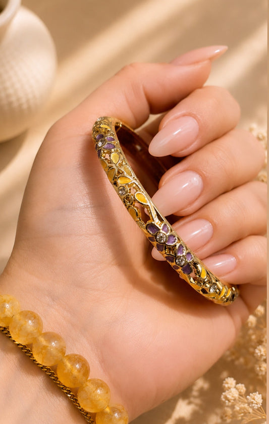 Mariam Openable Enamel Bangle Bracelet-One Piece Only