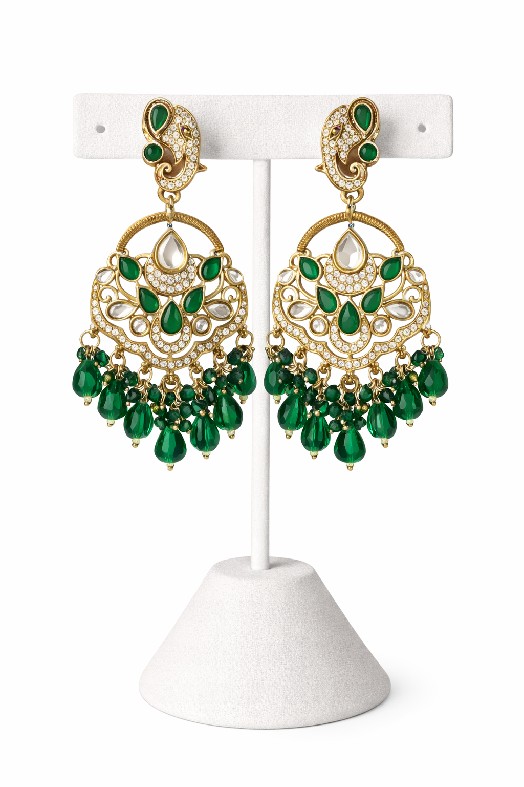 Elephant Style Earrings in Kundan & Polki