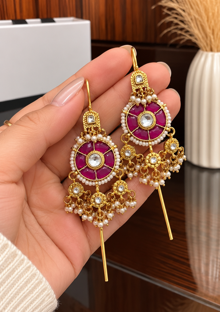 Pachi Kundan Earcuffs