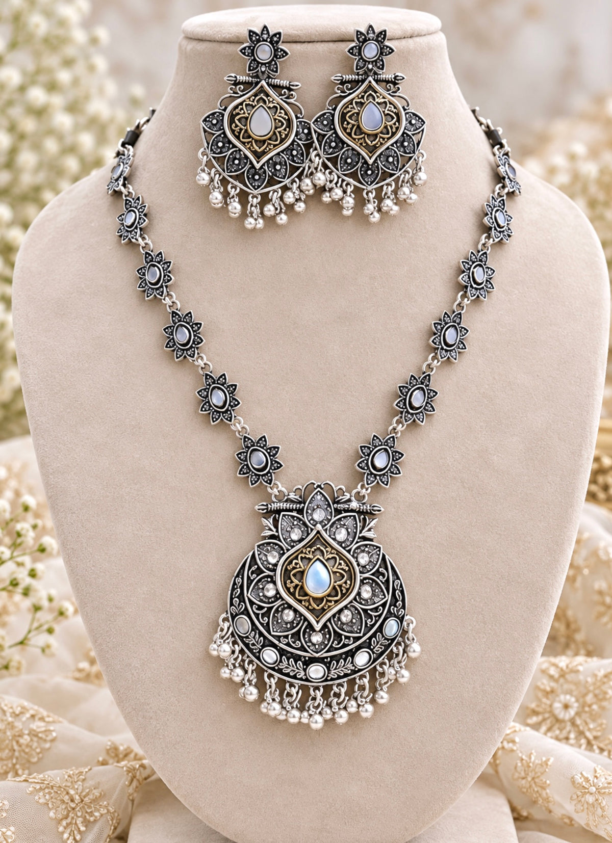 Khushi Long Oxidized Necklace Set