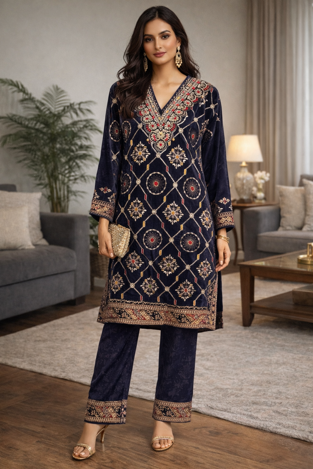 Velvet Sequin Cord Set