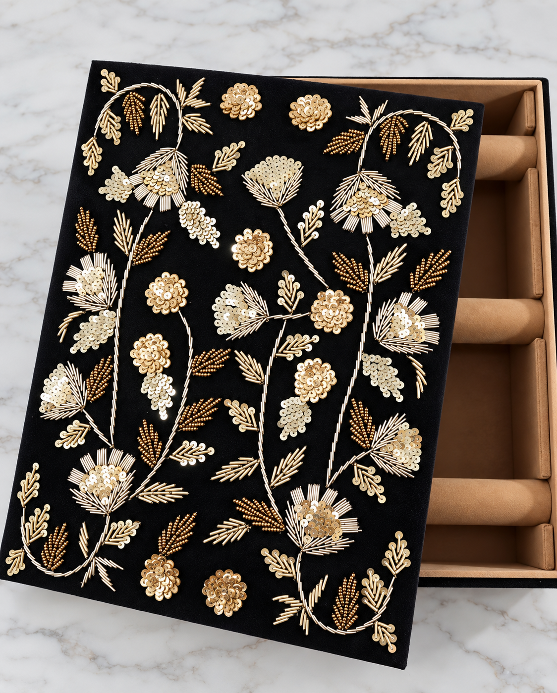 Zardozi Work Velvet Bangle Box