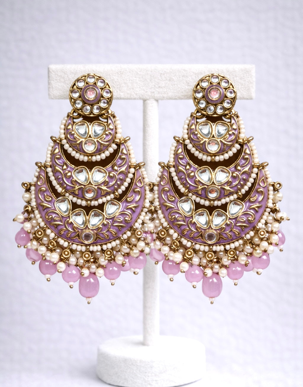 Lila Meenakari Earrings