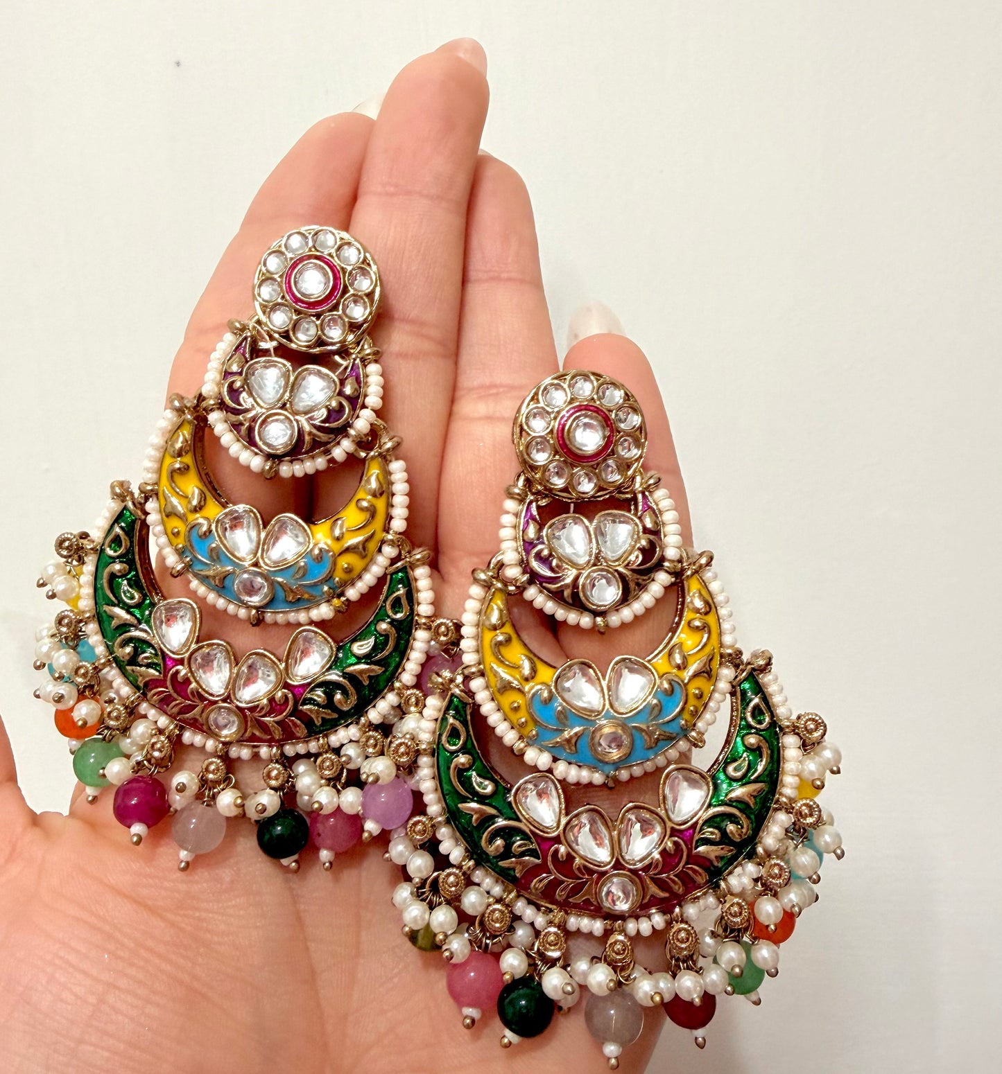 Multi Color Meenakari Earrings