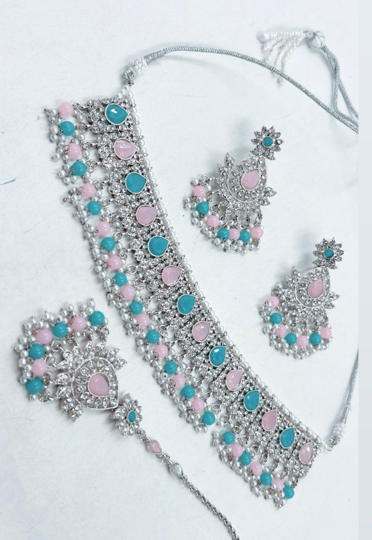 Blue and Pink Choker Set