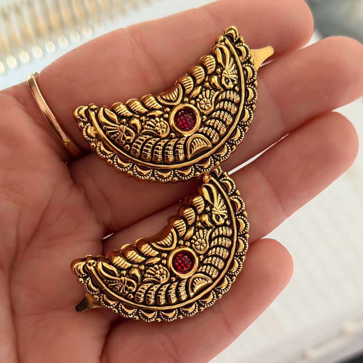 Jas Gold Plated Hair Clips