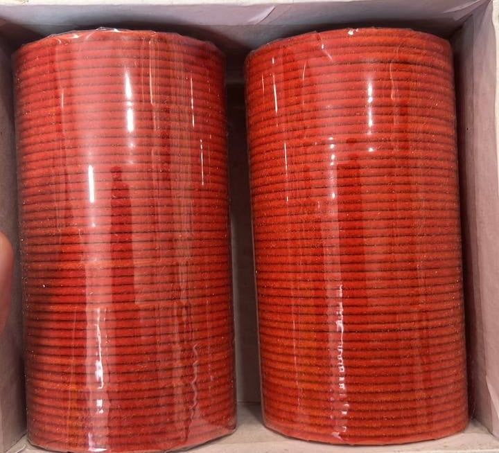 Orange Velvet Bangle Set