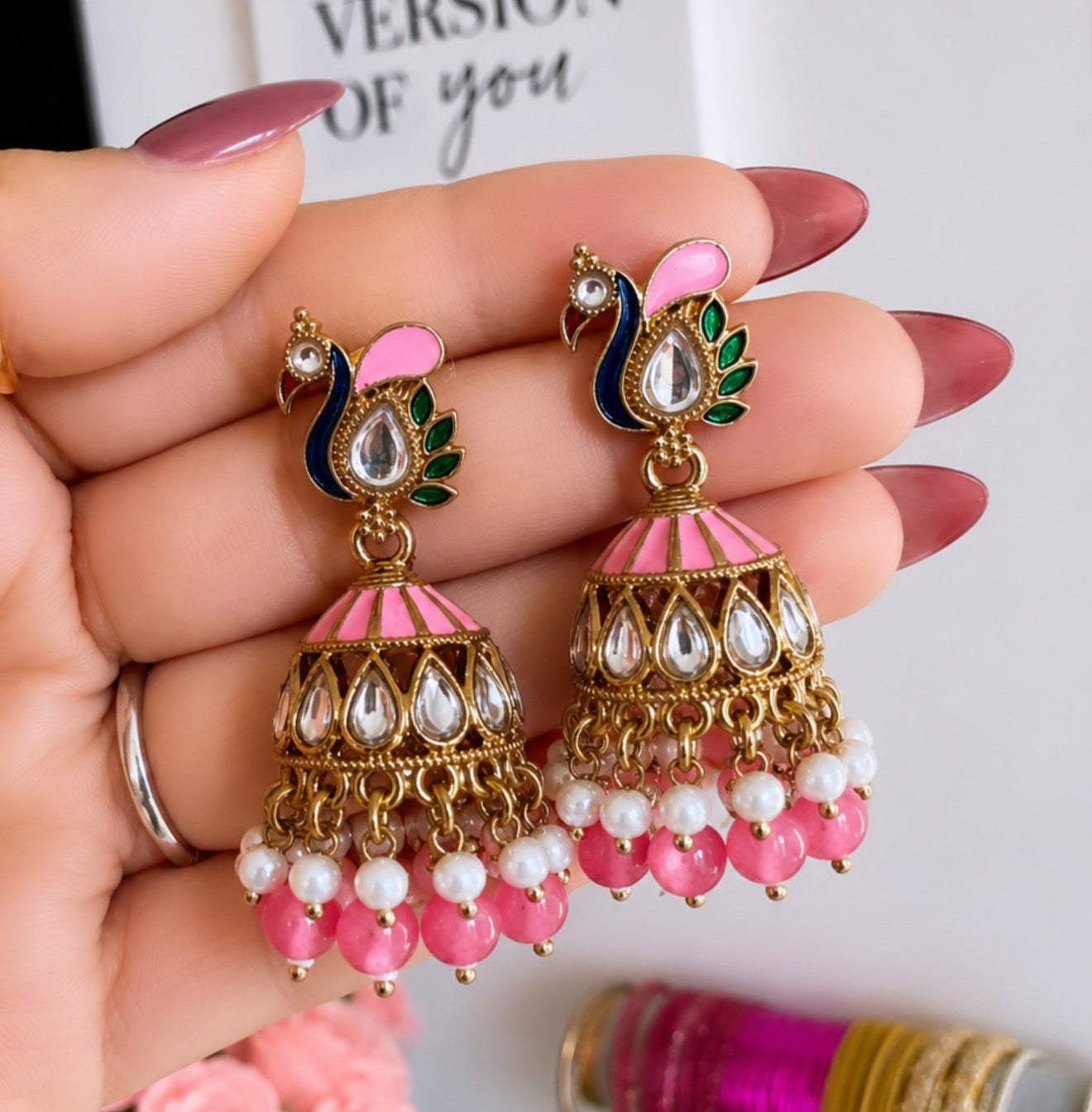 Meenakari Jhumkis