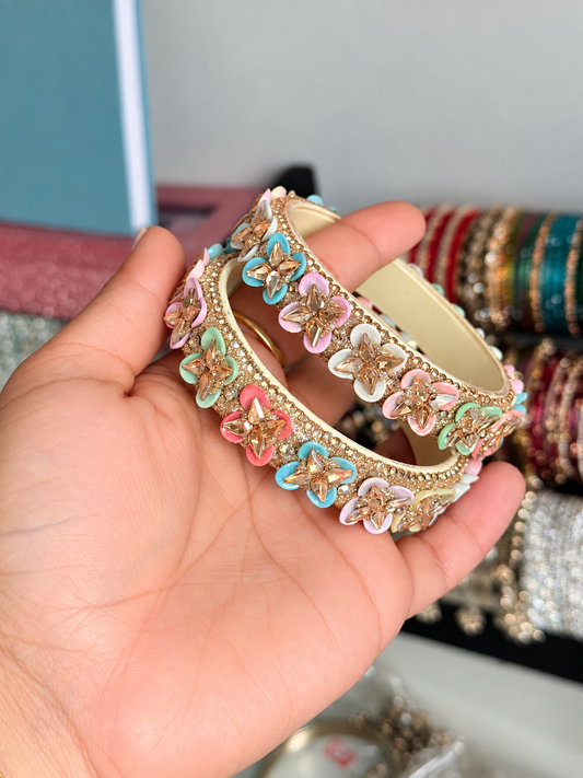 Sonia Pastel Colored Bangles-Set of Two