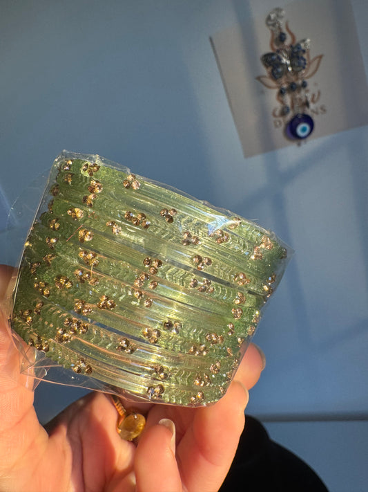 Light Green Glass Bangle Set