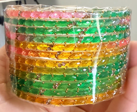 Pastel Colored Glass Bangle Set