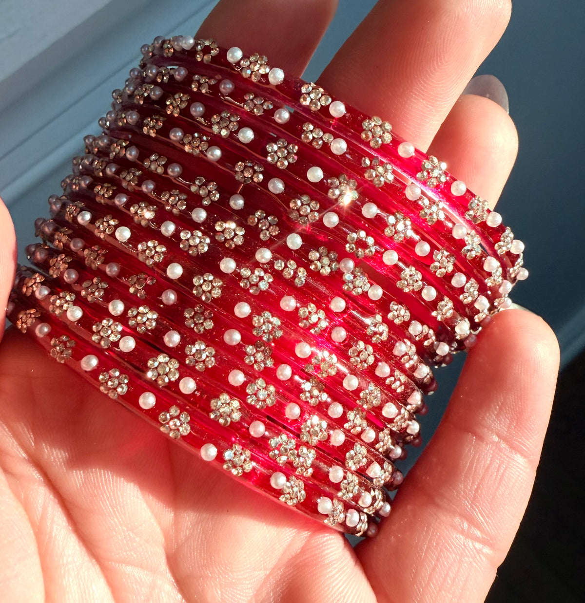 *Back in Stock* Sonal Pearl Glass Bangle Set