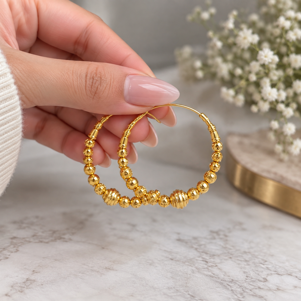 Sakshi Gold Plated Hoops