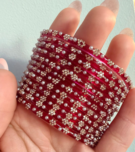 *Back in Stock* Sonal Pearl Glass Bangle Set