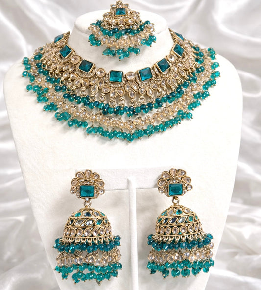 Priti Necklace Set with Jhumkis