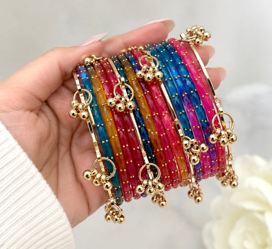 Raindrop Dark Multi Bangle Set