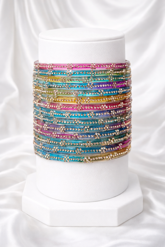 Raina Raindrop Glass Bangles