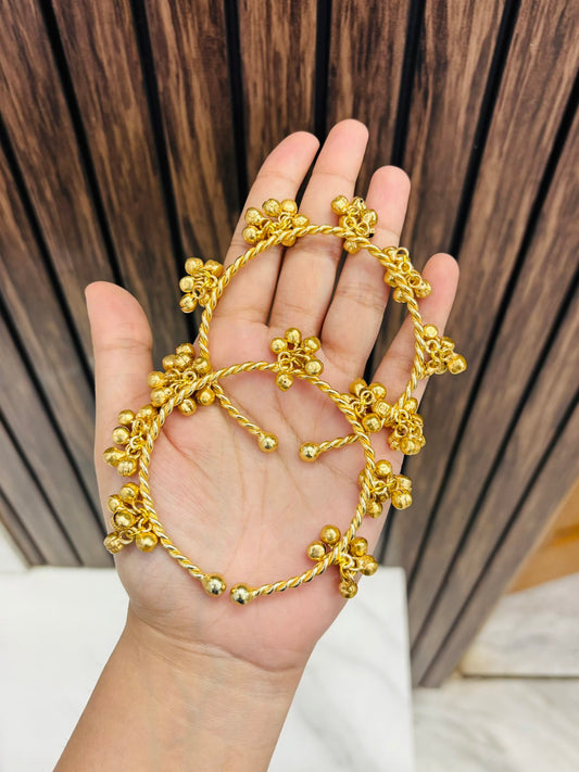 Openable Brass Kashmiri Ghungroo Bangle Set of 2