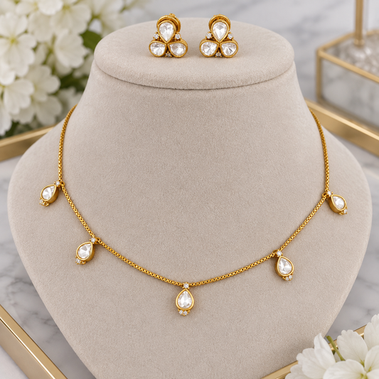 Mansi Moissanite Pendant Set