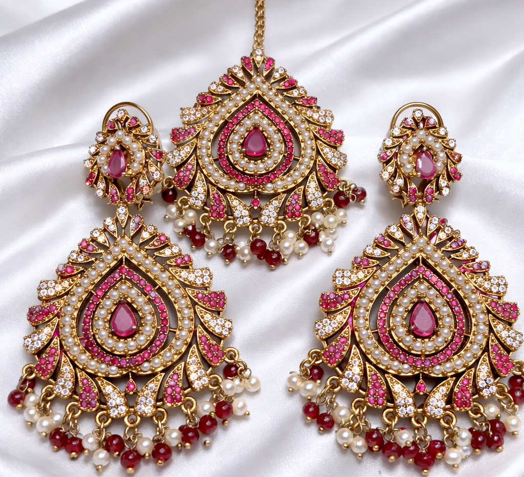 Pakistani Style Earrings & Tikka Set