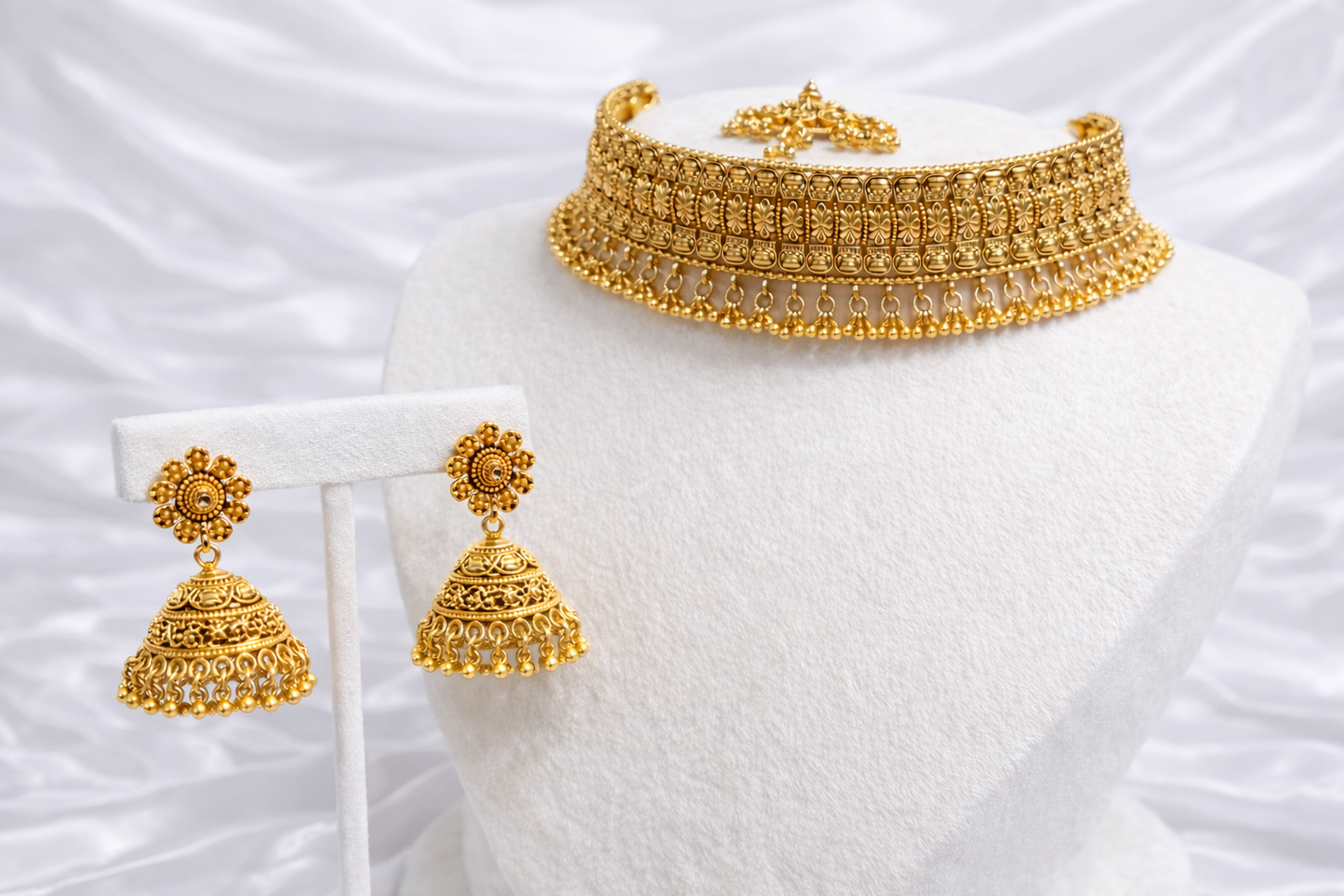 Meenakshi Premium Gold Plated Necklace Set