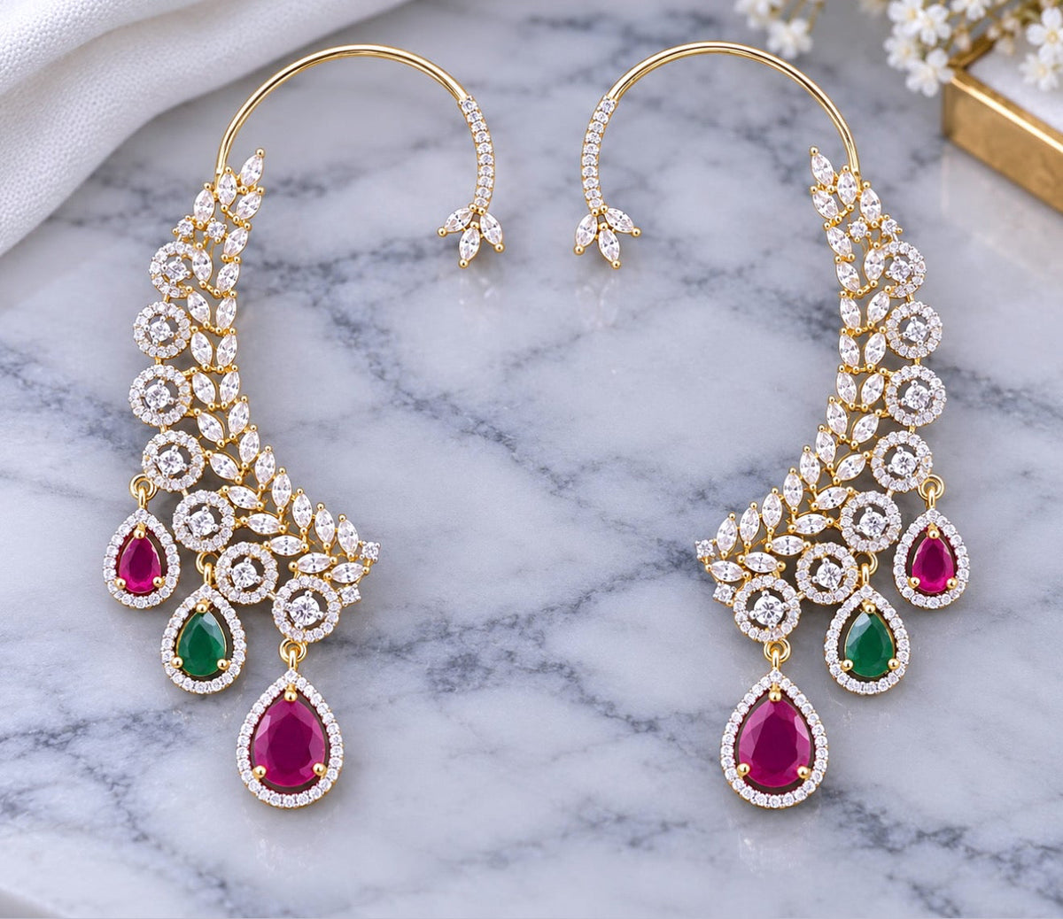 Ruby Green Earcuffs
