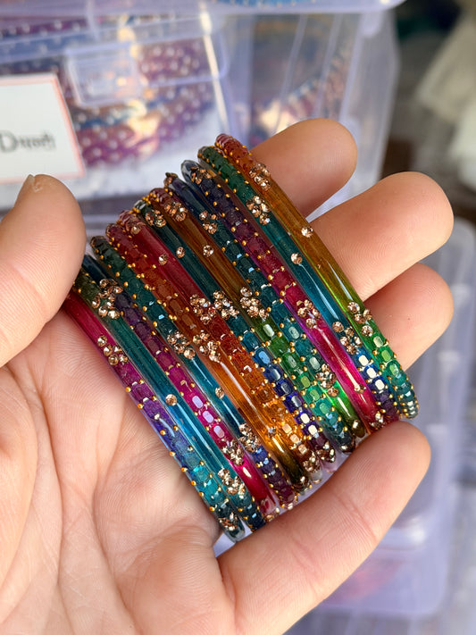 Sophia Glass Bangle Set