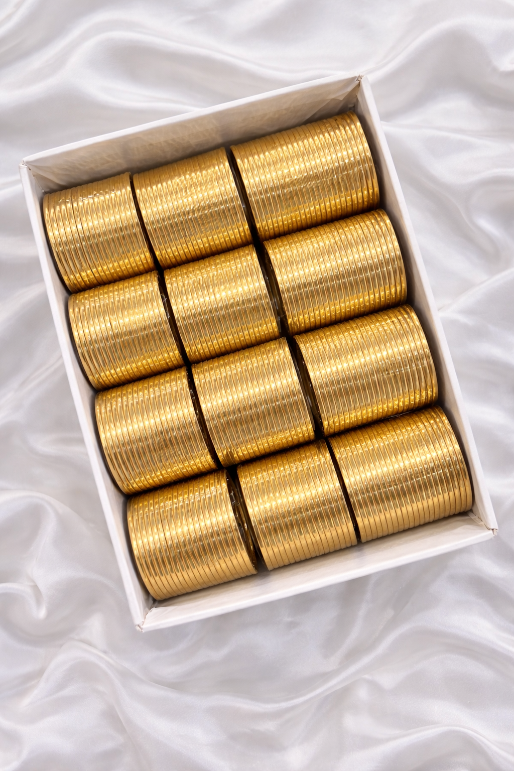 Shiny Golden Metal Kids Bangle Set