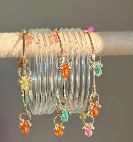Nisha Glossy Glass Bangle Set