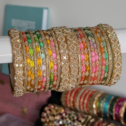 Aishawarya Glass Bangle Set- For Both Hands