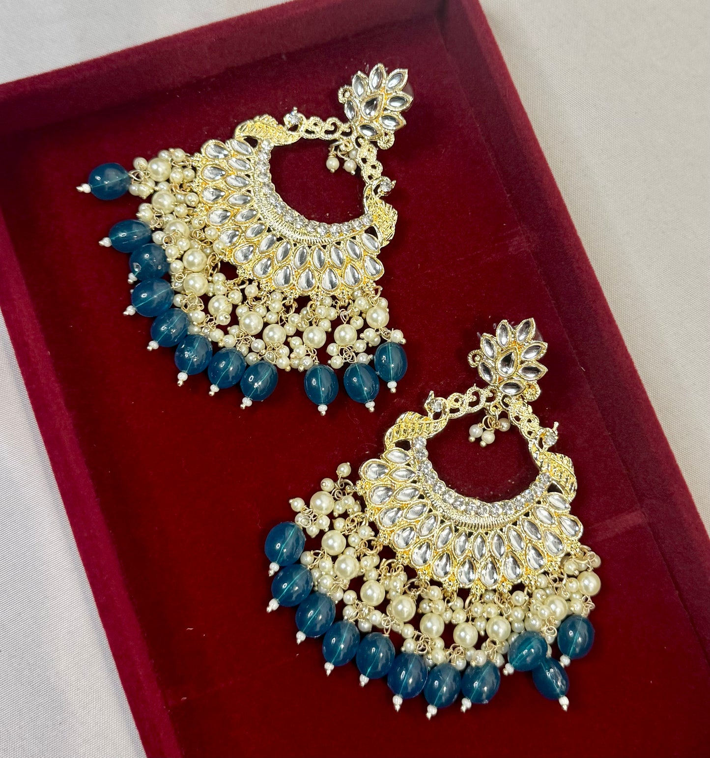 Navy Blue Earrings Set