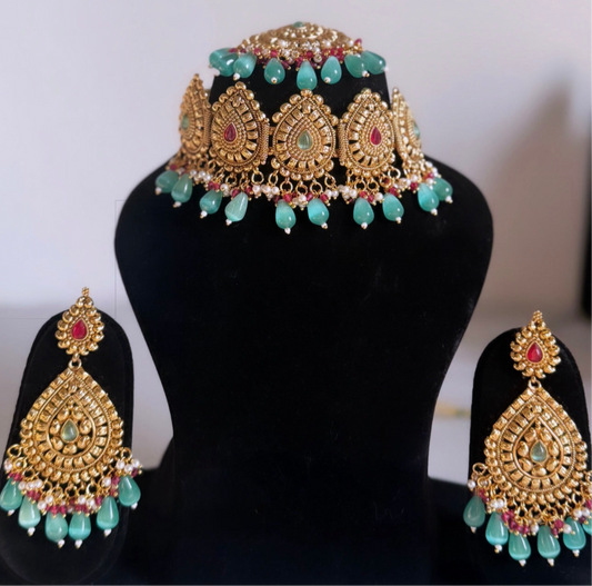 Arzoo Gold Plated Choker Style Necklace Set