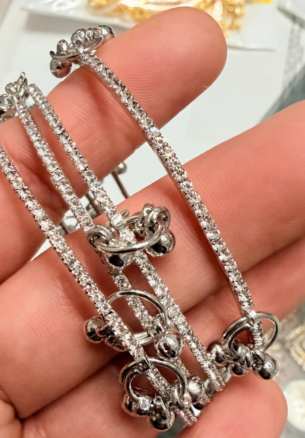 Preeti Silver Sparkly Kashmiri Ghungroo Style Bangle Set of 4