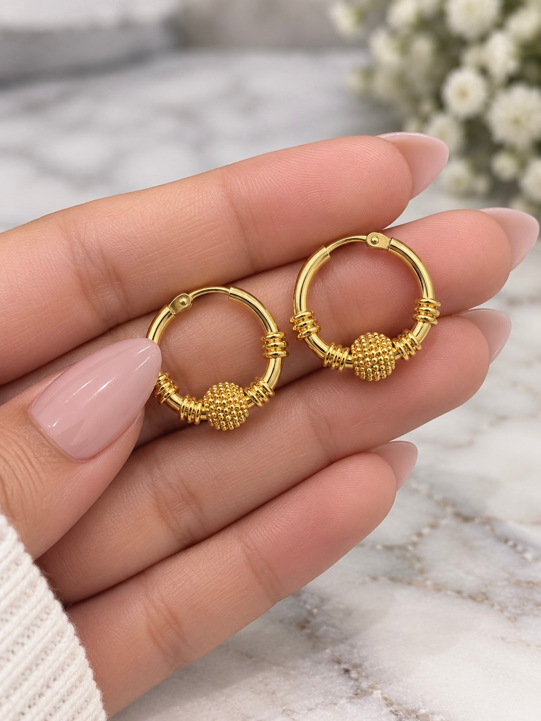 Ankita Gold Plated Small Hoops
